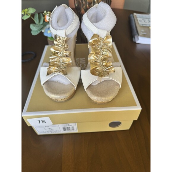 Michael Michael Kors Cate Nicki Peep Toe Wedge Sandal Toddler Girl's Size 11 M - Picture 2 of 8